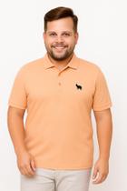 Camisa Polo Masculina Plus You Size Meia Malha Laranja G4 ao G6
