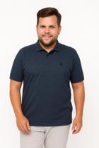 Camisa Polo Masculina Plus You Size Meia Malha Marinho G4 ao G6