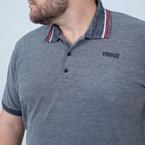 Camisa Polo Masculina Plus You Size Piquet 3D Preta G4 ao G6 Camisa Polo Masculina Plus You Size Piquet 3D Preta G4 ao G6