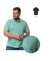 Camisa Polo Masculina Plus You Size Piquet Verde G4 ao G6