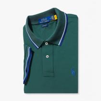 Camisa Polo Masculina R L Verde com detalhe Azul