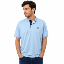 Camisa Polo Masculina Sallo Slim Fit Azul Claro 4711 - Azul EXG