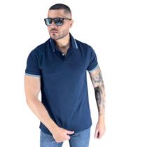 Camisa Polo Masculina Sharkscope Manga Curta Lisa Gola com Botão Camiseta Uniforme