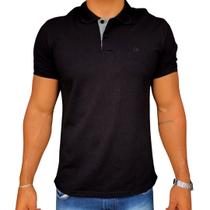 Camisa Polo Masculina Social Slim Manga Curta Algodão