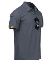 Camisa Polo Masculina Tática ZITY Manga Curta Cinza XXL Camisa Polo Masculina Tática ZITY Manga Curta Cinza XXL