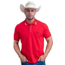 Camisa Polo Masculina Texas Farm - Cpm006 - Vermelho/ Preto