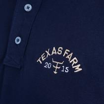 Camisa Polo Masculina Texas Farm - New Style - Cpm008 - Azul Marinho/ Dourado