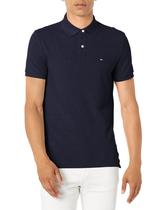 Camisa polo masculina Tommy Hilfiger, ajuste regular, azul marinho, tamanho L