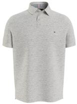 Camisa polo masculina Tommy Hilfiger, ajuste regular, cinza, tamanho GG