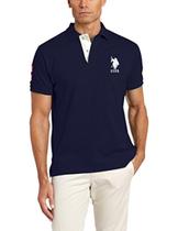 Camisa Polo Masculina U.S. Polo Assn. Clássica Slim Azul Marinho XL