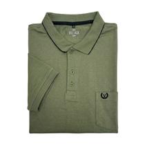 Camisa Polo Masculina Vilejack Plus Size Com Bolso Algodao