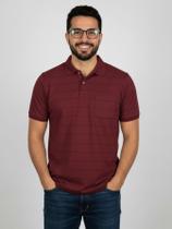 Camisa Polo Masculina Vinho Clássica Listrada Casual e Elegante, listrada Gola Polo Camisa Polo Masculina Vinho Clássica Listrada Casual e Elegante, listrada Gola Polo