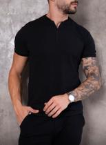 Camisa Polo Masculina Zíper Piquet Premium