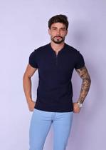 Camisa Polo Masculina Zíper Piquet Premium