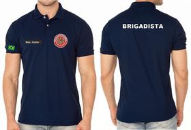 Camisa Polo Masculino Brigadista Bordado - Tecido de Malha Piquet