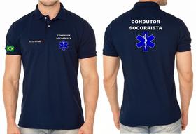 Camisa Polo Masculino CONDUTOR SOCORRISTA Bordado - Tecido de Malha Piquet