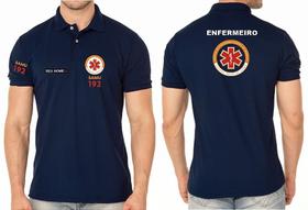 Camisa Polo Masculino Enfermeiro Samu Bordado - Tecido Piquet 50% Algodão 50% Poliéster