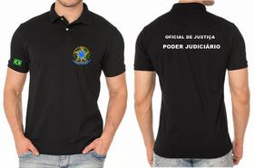 Camisa polo masculino oficial de justiça bordado em malha piquet Camisa polo masculino oficial de justiça bordado em malha piquet