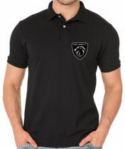 Camisa Polo Masculino Peugeot com Brasão Bordado - Tecido Piquet