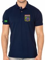 Camisa Polo Masculino Reservista Juramento FAB Bordado - Tecido Piquet 50% Algodão 50% Poliéster Camisa Polo Masculino Reservista Juramento FAB Bordado - Tecido Piquet 50% Algodão 50% Poliéster