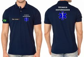 Camisa Polo Masculino Técnica de Enfermagem Bordada - Várias Cores e Modelos Camisa Polo Masculino Técnica de Enfermagem Bordada - Várias Cores e Modelos