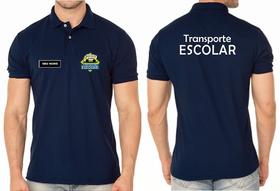 Camisa Polo Masculino Transporte Escolar Bordado - Tecido de Malha Piquet