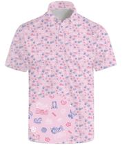 Camisa polo MDLBNSI Dad Funny Golf para homens rosa tamanho M Camisa polo MDLBNSI Dad Funny Golf para homens rosa tamanho M