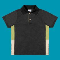 Camisa Polo Menino Angerô Polo Malha Campeche Basic Preto Tamanho:6Cor:Igual da foto