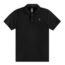 Camisa Polo Menino Juvenil AND.GO em Algodão Fio Penteado Pr