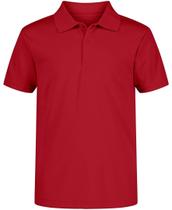 Camisa polo Nautica Boys' School Uniform, manga curta, vermelha 18-20 Camisa polo Nautica Boys' School Uniform, manga curta, vermelha 18-20