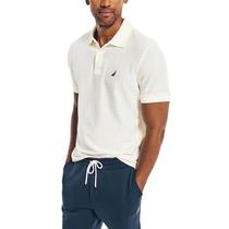 Camisa polo Nautica de manga curta Solid Deck para homens - Sail Cream Camisa polo Nautica de manga curta Solid Deck para homens - Sail Cream