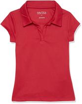 Camisa polo Nautica School Uniform de manga curta para menina de 6 anos Camisa polo Nautica School Uniform de manga curta para menina de 6 anos