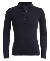 Camisa polo Nautica Uniforme escolar de manga comprida para meninas 5Y Camisa polo Nautica Uniforme escolar de manga comprida para meninas 5Y