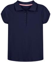 Camisa polo Nautica, uniforme escolar feminino, manga curta, 8-10, azul marinho Camisa polo Nautica, uniforme escolar feminino, manga curta, 8-10, azul marinho