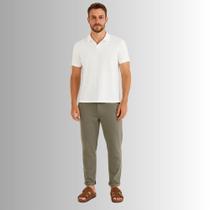 Camisa Polo Off white Masculina Manga Curta Hering