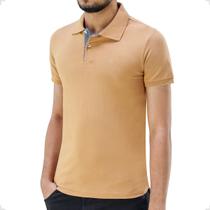 Camisa Polo Ogochi Básica Manga Curta Slim Caramelo