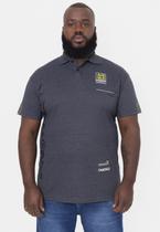 Camisa Polo Onbongo Piquet Plus Size Kay Preta Mescla