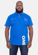 Camisa Polo Onbongo Plus Size Piquet Varu Azul Royal