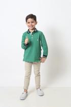 Camisa Polo ou Body Infantil Verde Bandeira Manga Longa Premium - HFB