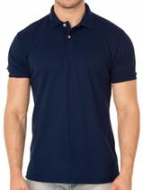 Camisa Polo P.A. Masculino Azul Marinho - Tecido de Malha Piquet