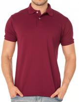 Camisa Polo P.A. Masculino Bordo - Tecido de Malha Piquet