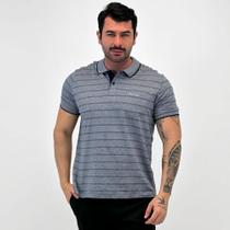 Camisa Polo Pierre Cardin Listrada com Bolso Manga Curta Masculina