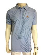 Camisa Polo Pique masculina 1075, manga curta, com estampas modernas