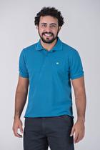 Camisa polo piquet azul piscina