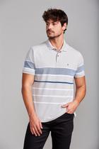 Camisa Polo Piquet Comfort -Cinza / Branco Camisa Polo Piquet Comfort -Cinza / Branco