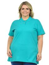 Camisa polo piquet feminina plus size fenomenal