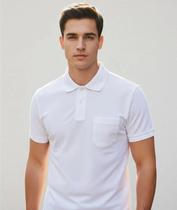 Camisa Polo Piquet Masculina Básica Branca Camisa Polo Piquet Masculina Básica Branca