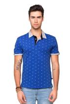 Camisa Polo Piquet Masculina com Estampa de Origami Camisa Polo Piquet Masculina com Estampa de Origami