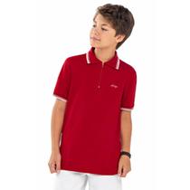 Camisa Polo Piquet Menino Juvenil AND.GO -Vermelho