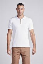Camisa Polo Piquet Slim Fit - Branco